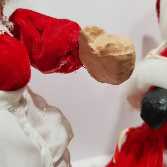 Vtg Santa & Mrs. Claus Paper Mache Christmas Décor 13" Tall Holiday - Picture 13 of 16